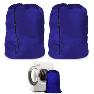 2 Pc Large Laundry Bag Drawstring Heavy Duty Jumbo Washing Clothes Hamper 24x35