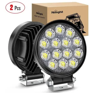4.5 Inch 42W 4200LM Round Flood LED Work Lights (Pair)