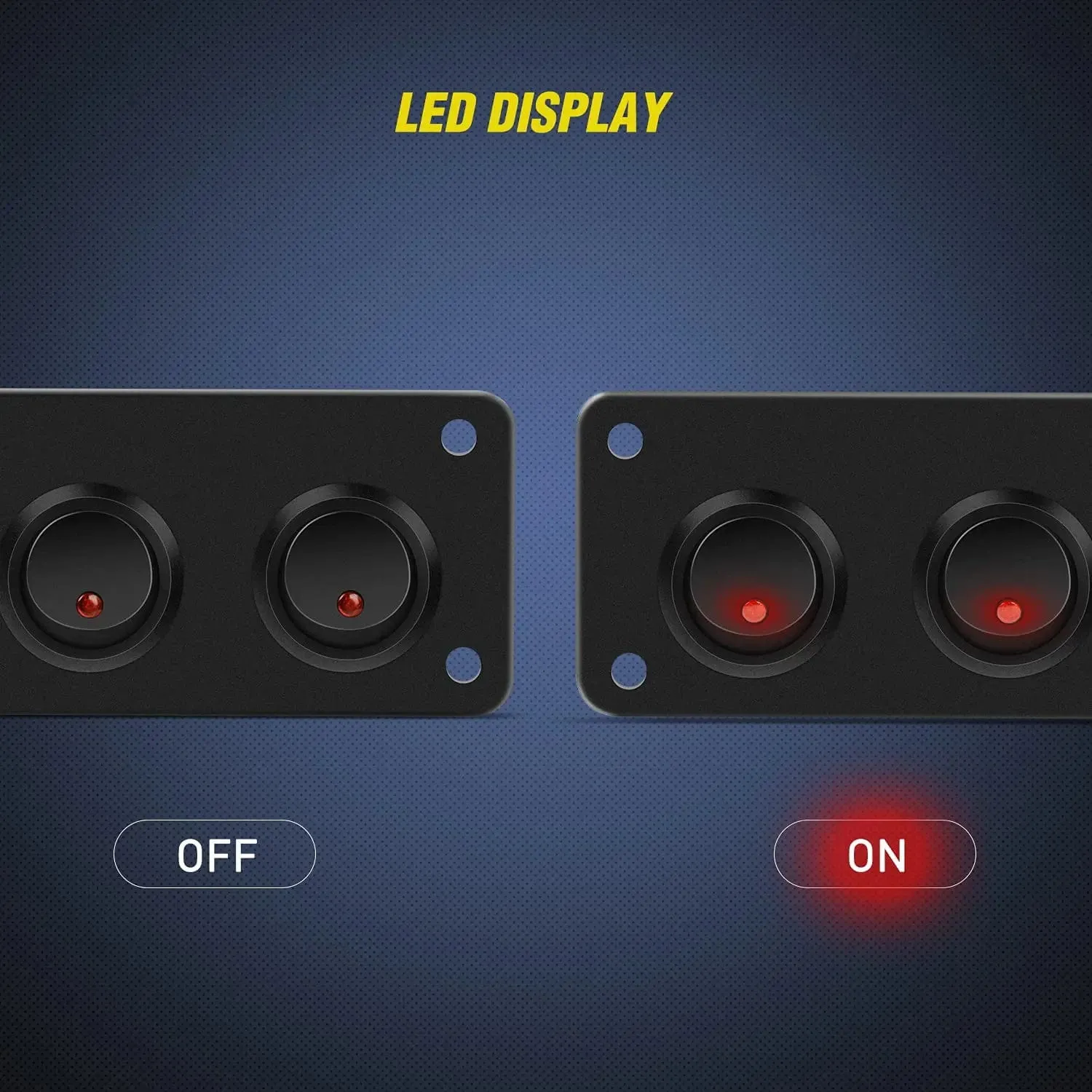 5Gang 3Pin Red Rocker Switch Panel