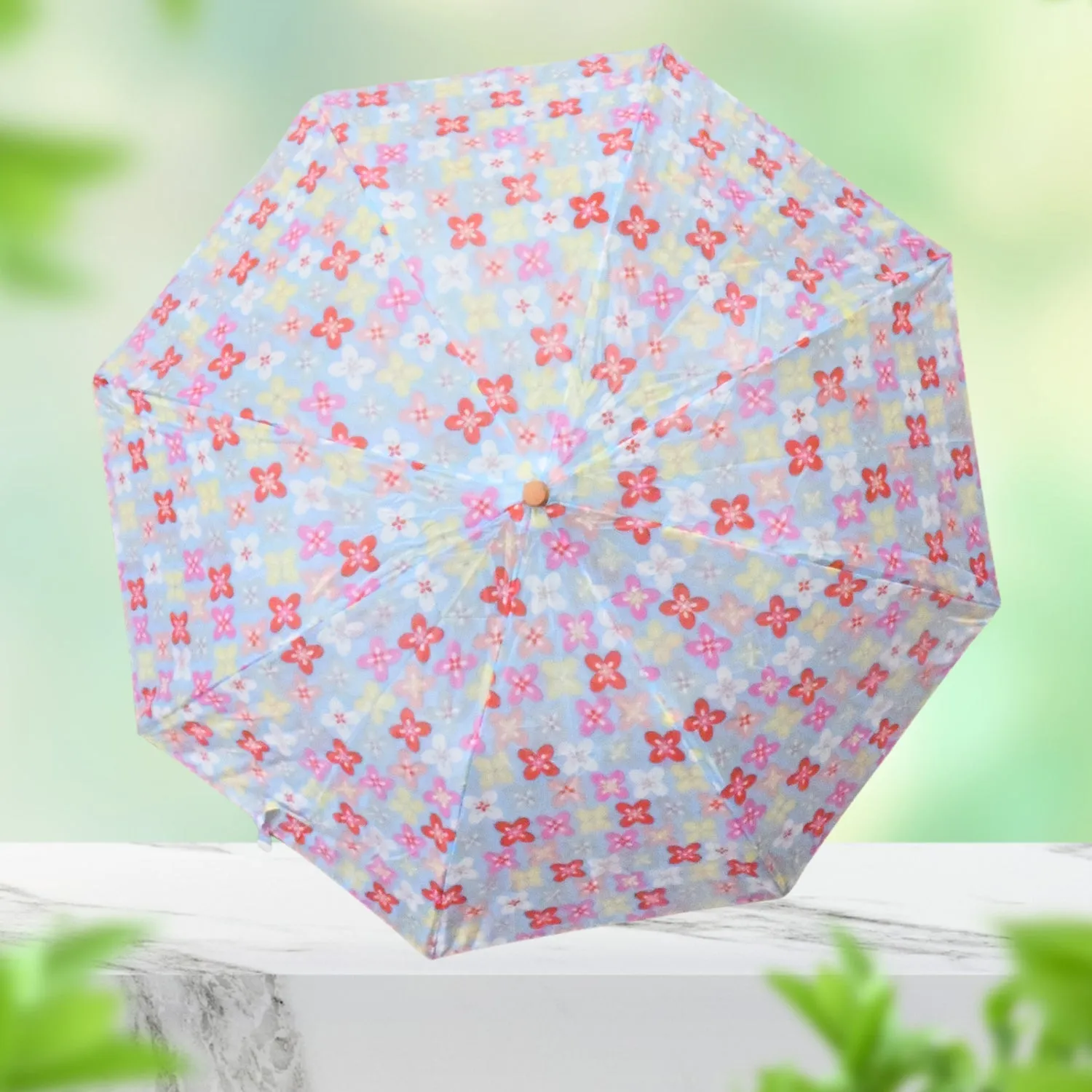 8569 2 Fold Sun Protective Solid Foldable Outdoor Umbrella,Portable Sun,UV Protection LightweightRain Umbrella With Umbrella CaseFor Girls, Women, Men, Boys