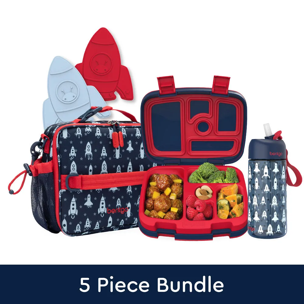 Bentgo Kids Prints Lunch 5-Piece Set with Ice Packs