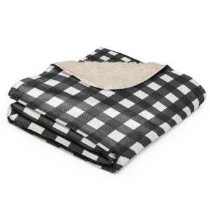 Black & White Buffalo Check Sherpa Blanket