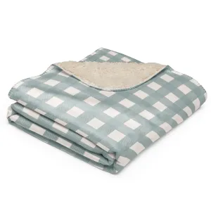 Cottage Blue Buffalo Plaid Sherpa Blanket