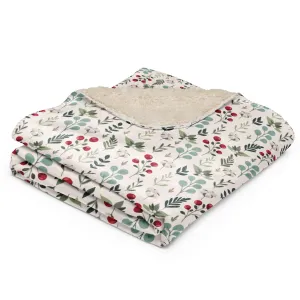 Cozy Christmas Branches Sherpa Blanket