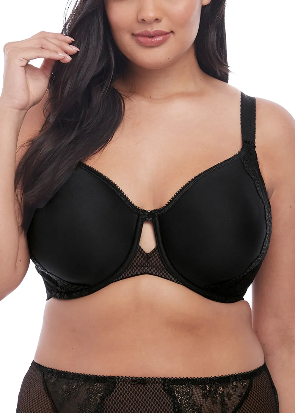 Elomi Charley Moulded Spacer Seamless Underwire Bra (Fawn   Black)