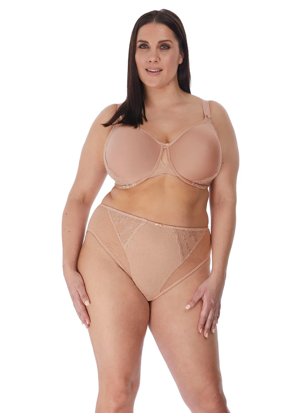 Elomi Charley Moulded Spacer Seamless Underwire Bra (Fawn   Black)