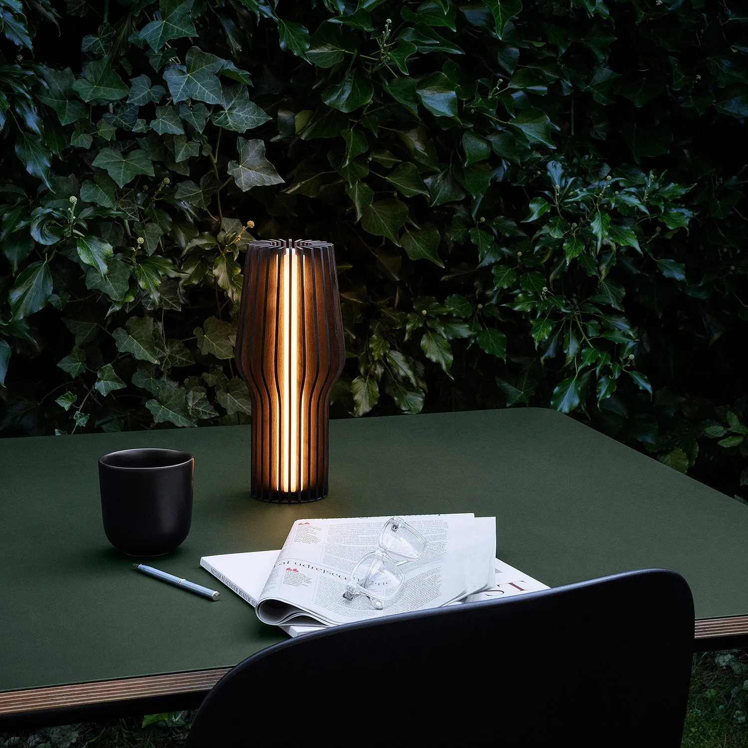 eva solo | radiant portable table lamp | smoked oak