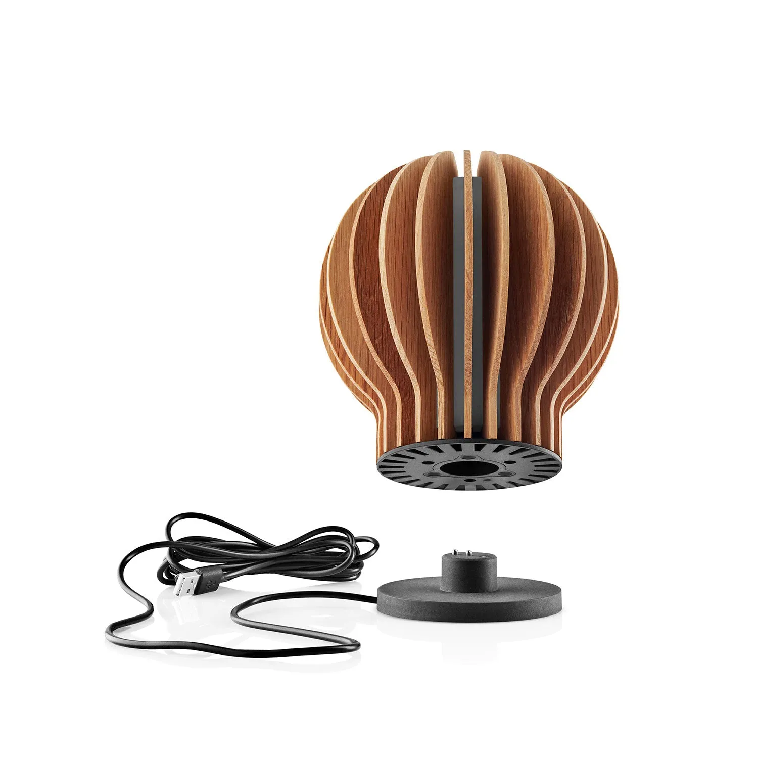 eva solo | radiant round portable table lamp | oak - DC