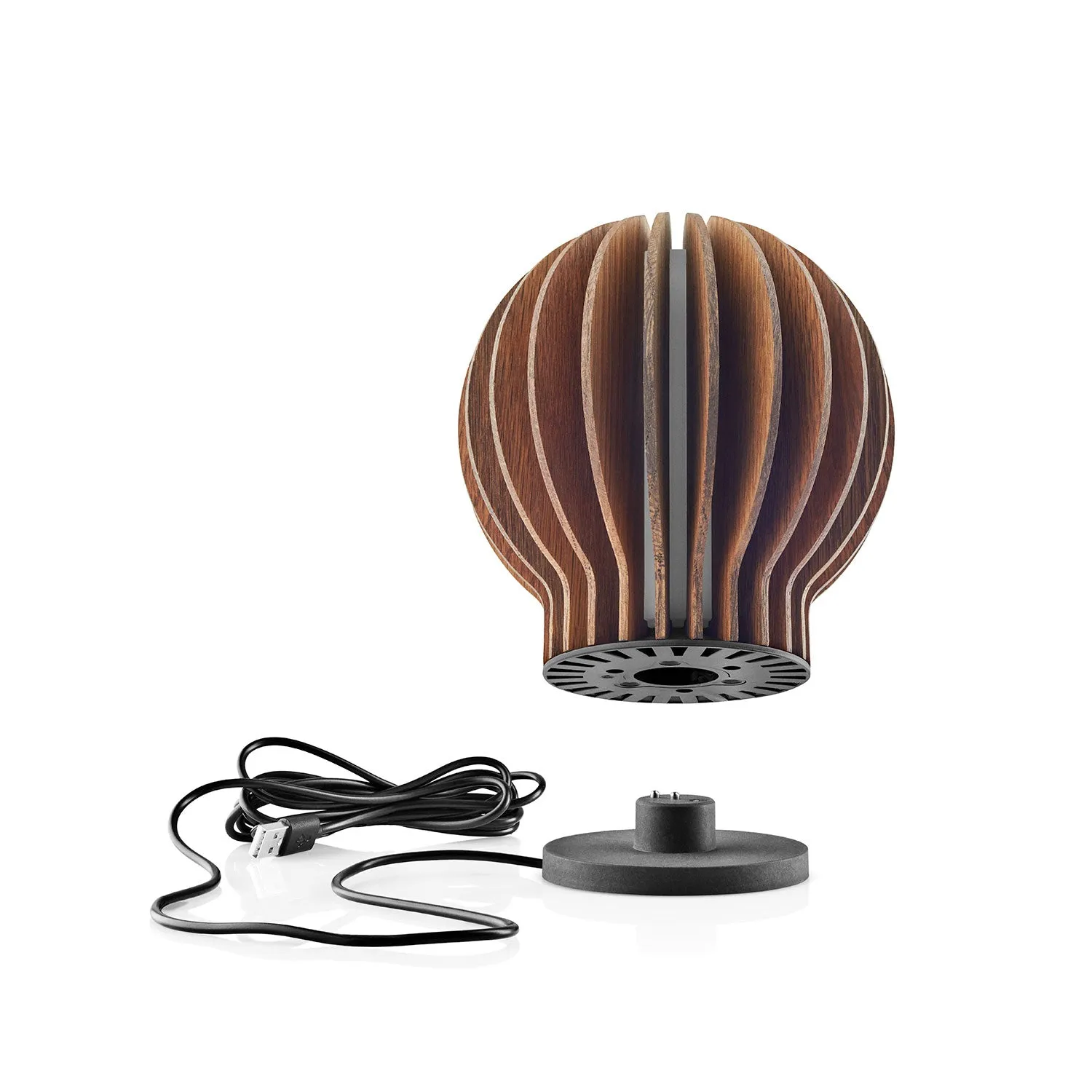 eva solo | radiant round portable table lamp | smoked oak - DC