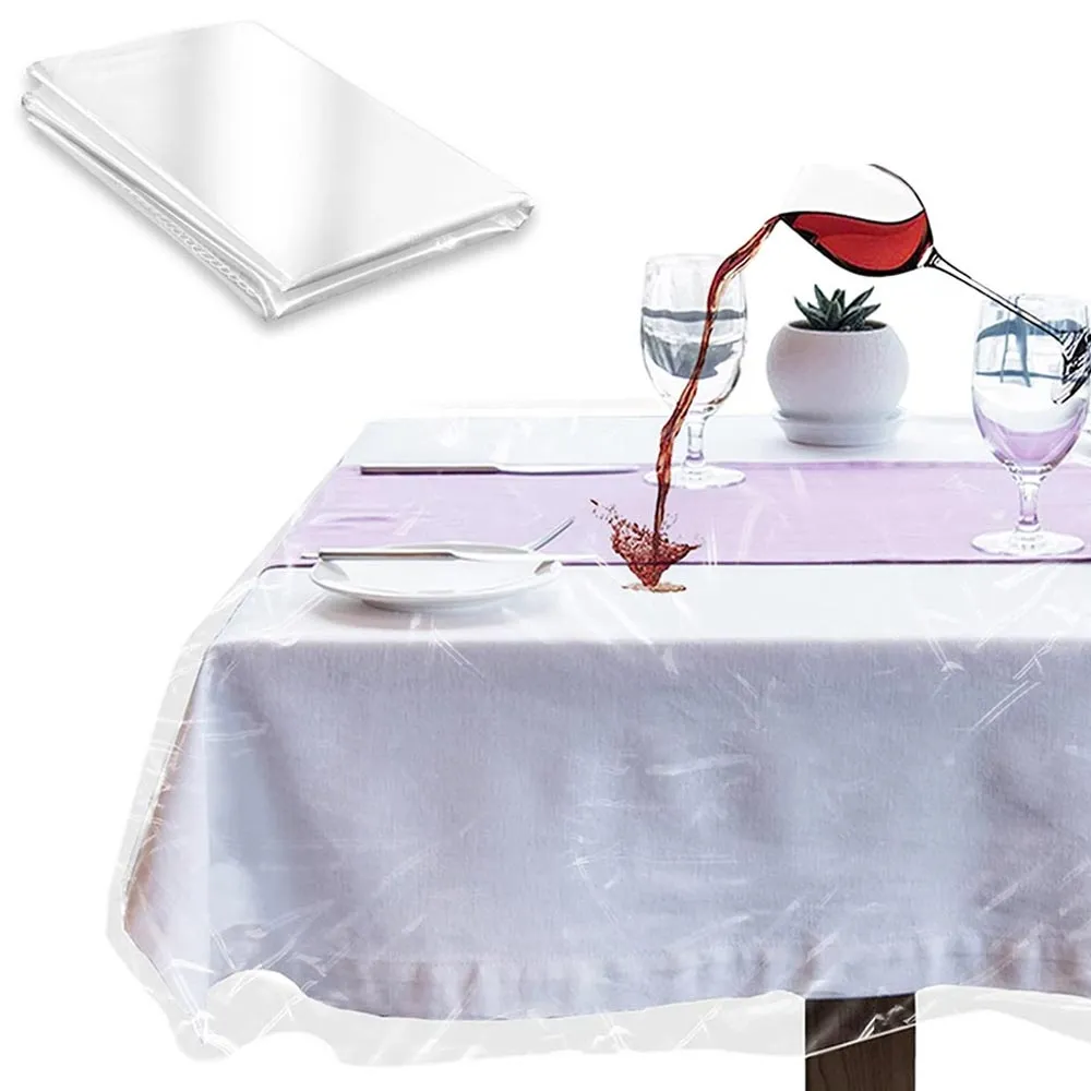Heavy Duty Clear Vinyl Tablecloth Protector Waterproof Table Cover 70X108 Oblong