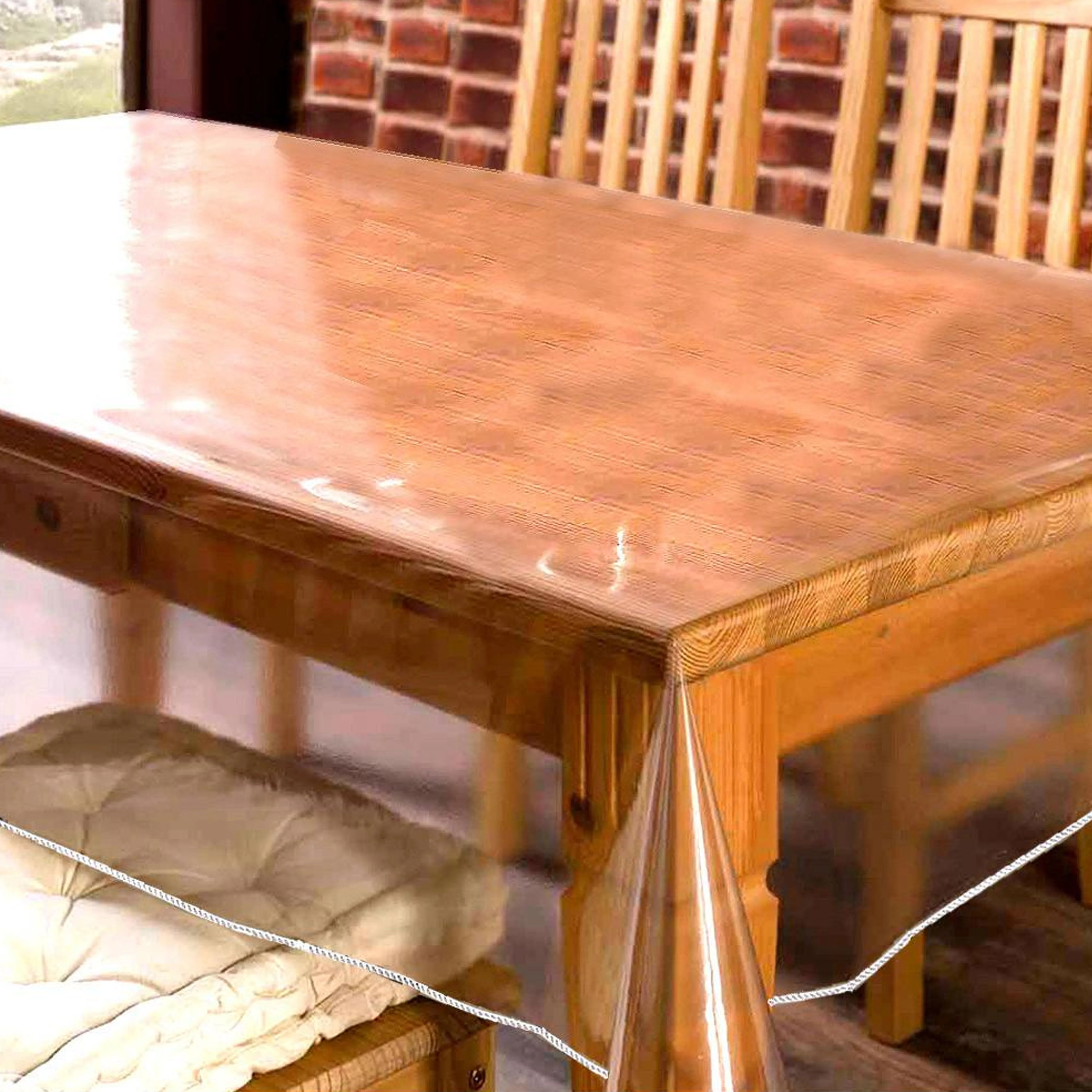 Heavy Duty Clear Vinyl Tablecloth Protector Waterproof Table Cover 70X108 Oblong