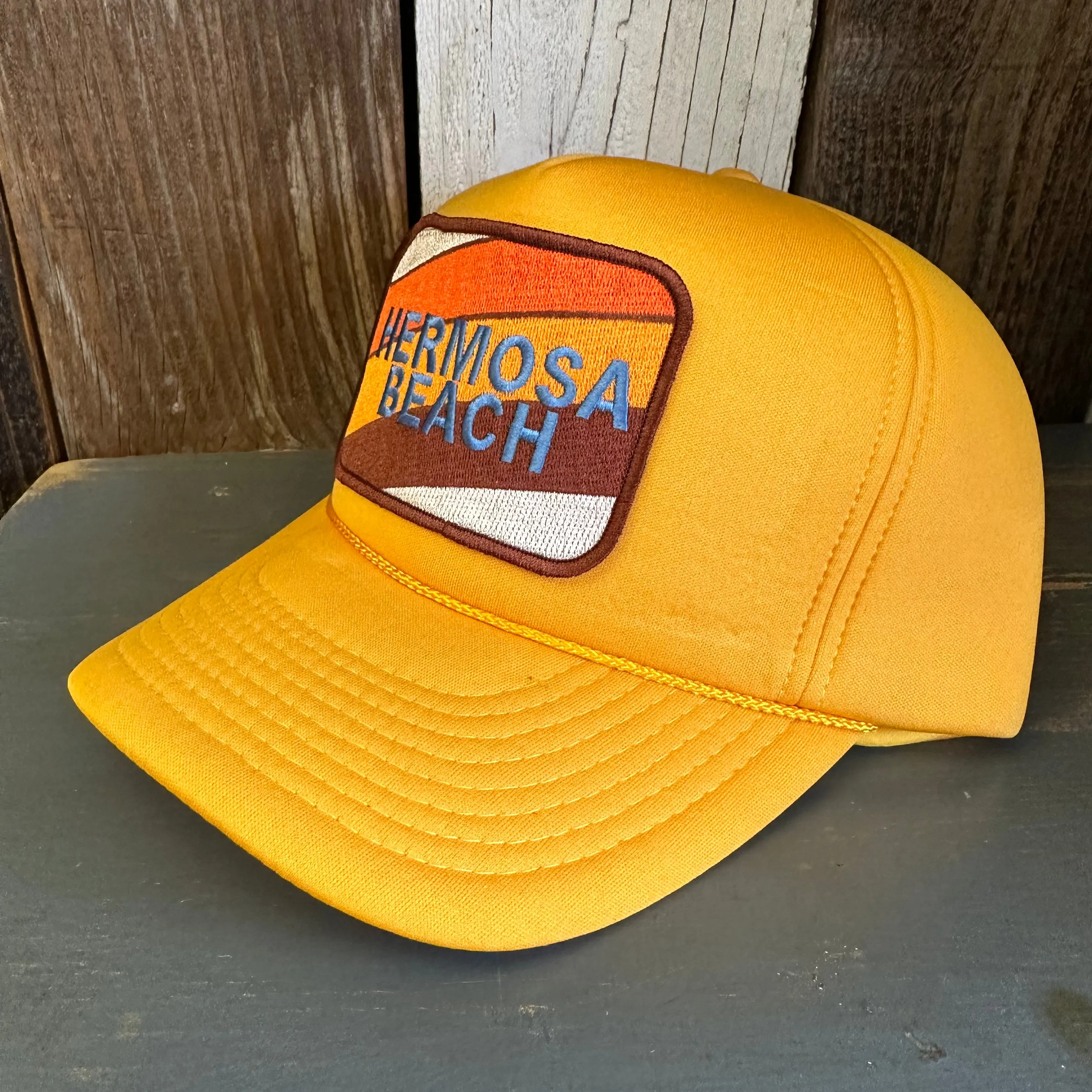 Hermosa Beach GOLF CARTS & YOGA PANTS Winter All Foam Cap Hat - Gold