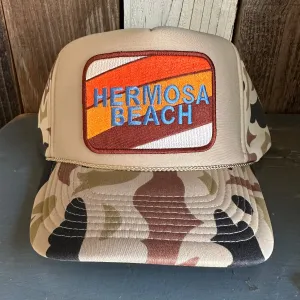 Hermosa Beach GOLF CARTS & YOGA PANTS Winter All Foam Cap Hat - Sand Camo/Sand Front