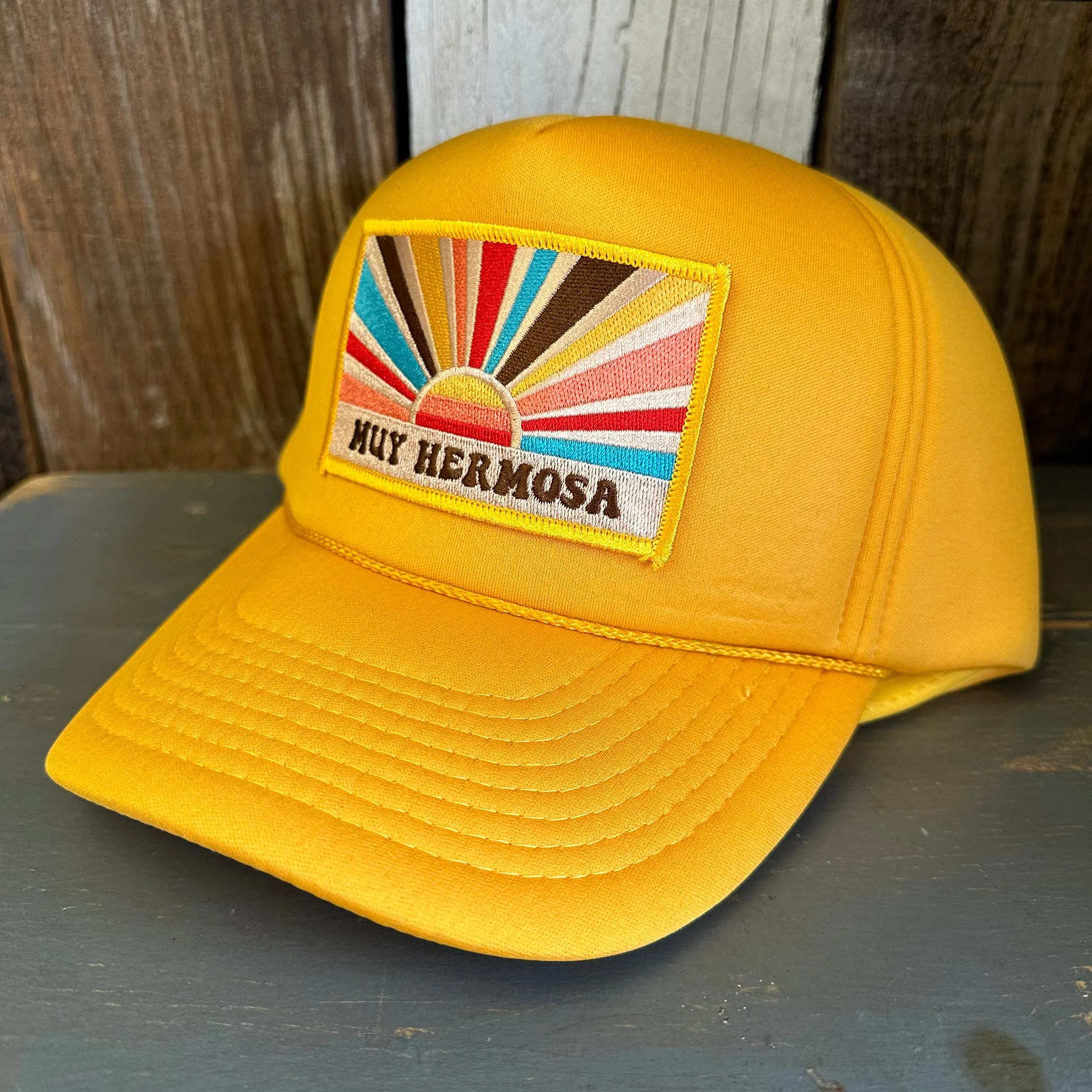 Hermosa Beach MUY HERMOSA Winter All Foam Cap Hat - Gold