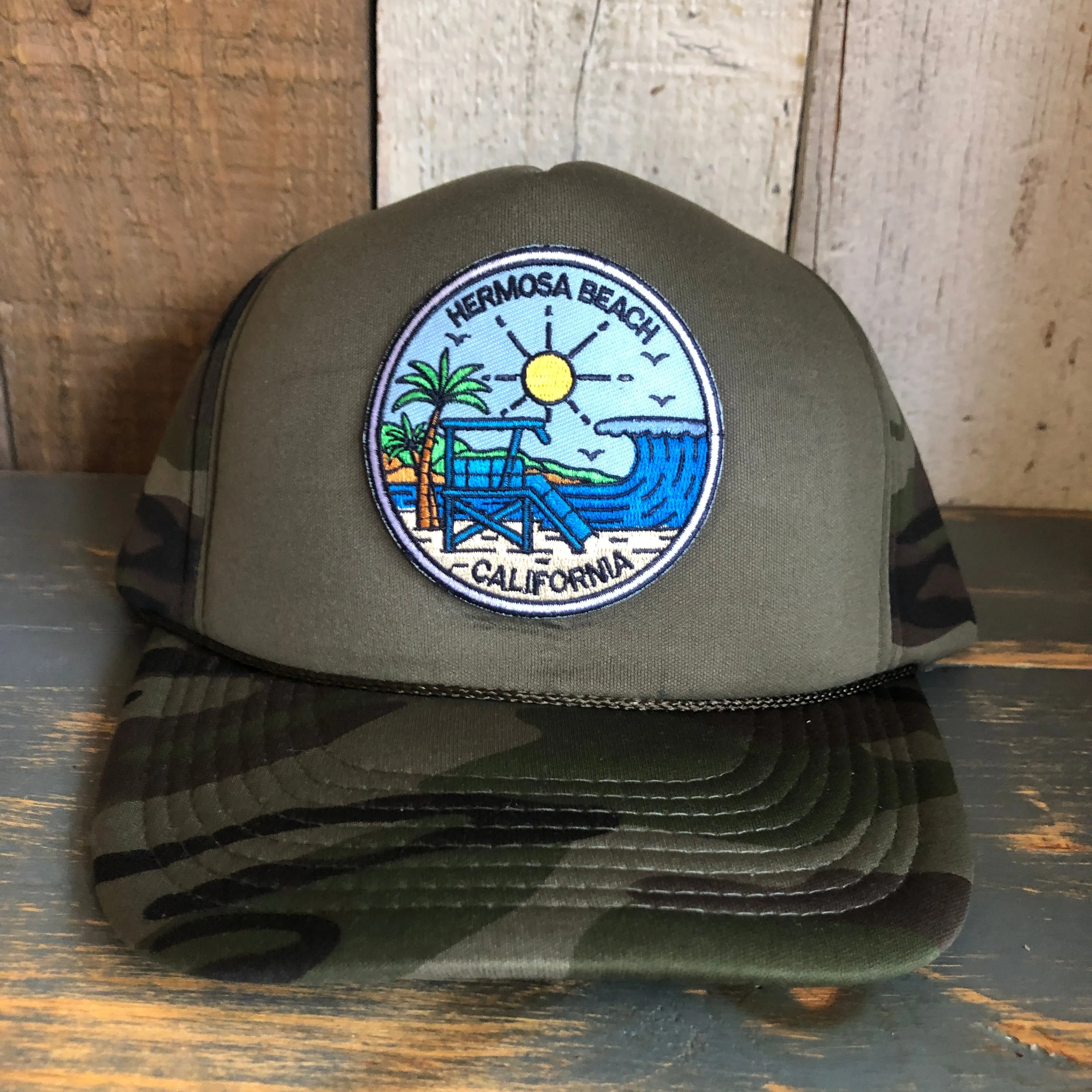 Hermosa Beach SHOREFRONT Camo Winter All Foam Cap Hat - Forest Camo/Olive