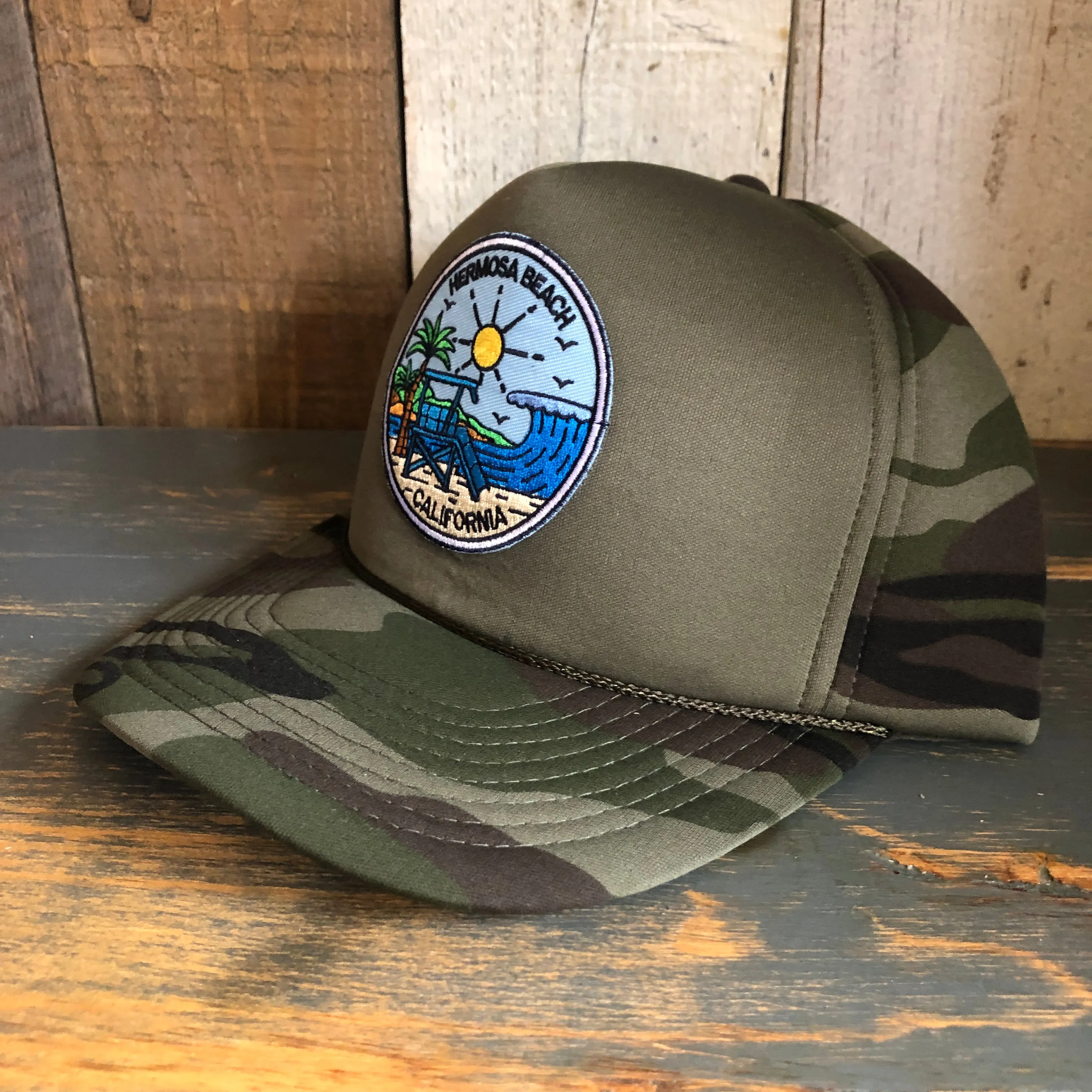 Hermosa Beach SHOREFRONT Camo Winter All Foam Cap Hat - Forest Camo/Olive