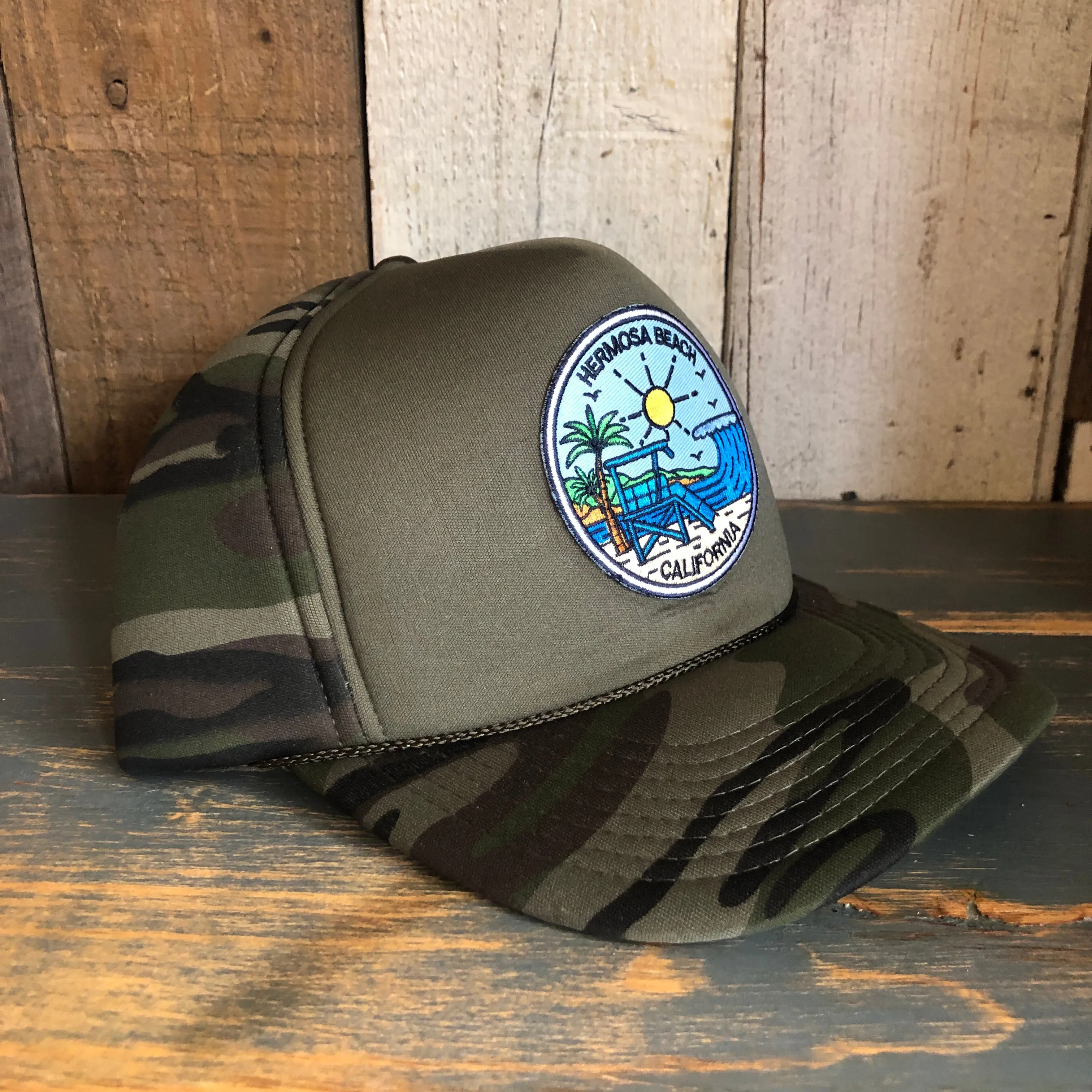 Hermosa Beach SHOREFRONT Camo Winter All Foam Cap Hat - Forest Camo/Olive