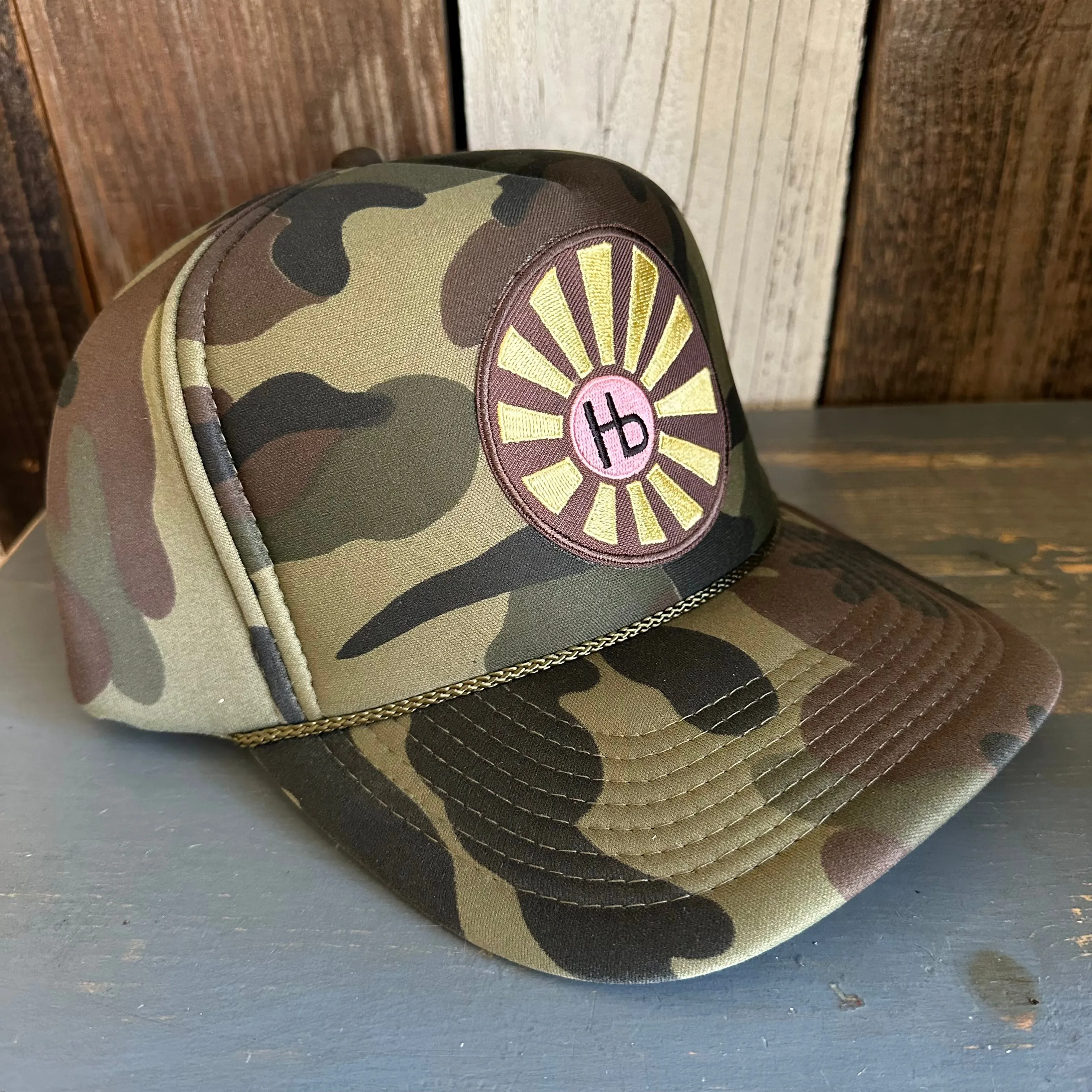 Hermosa Beach SUNBEAMS Camo Winter All Foam Cap Hat - Full Forest Camouflage
