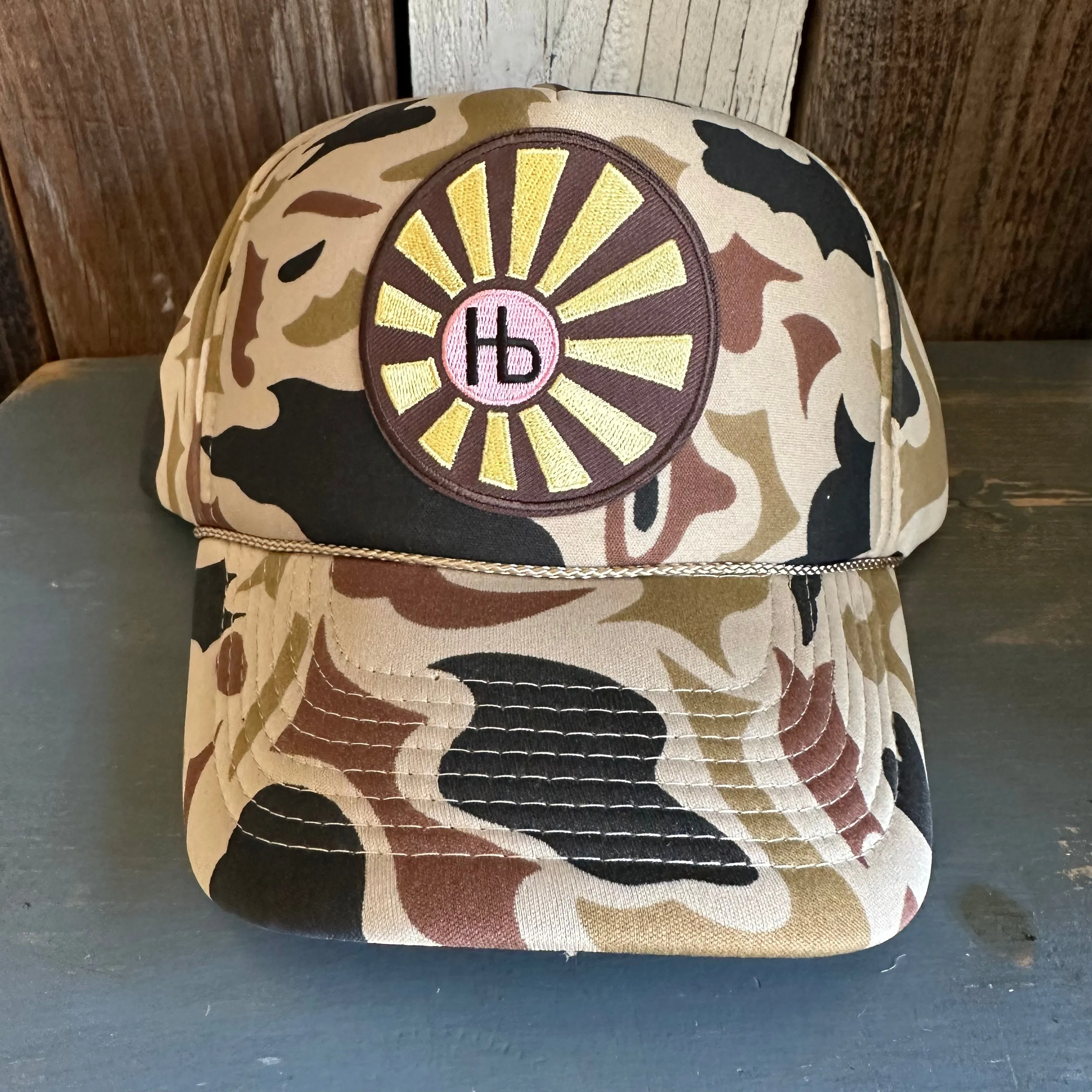 Hermosa Beach SUNBEAMS Camo Winter All Foam Cap Hat - Sand Camo Full