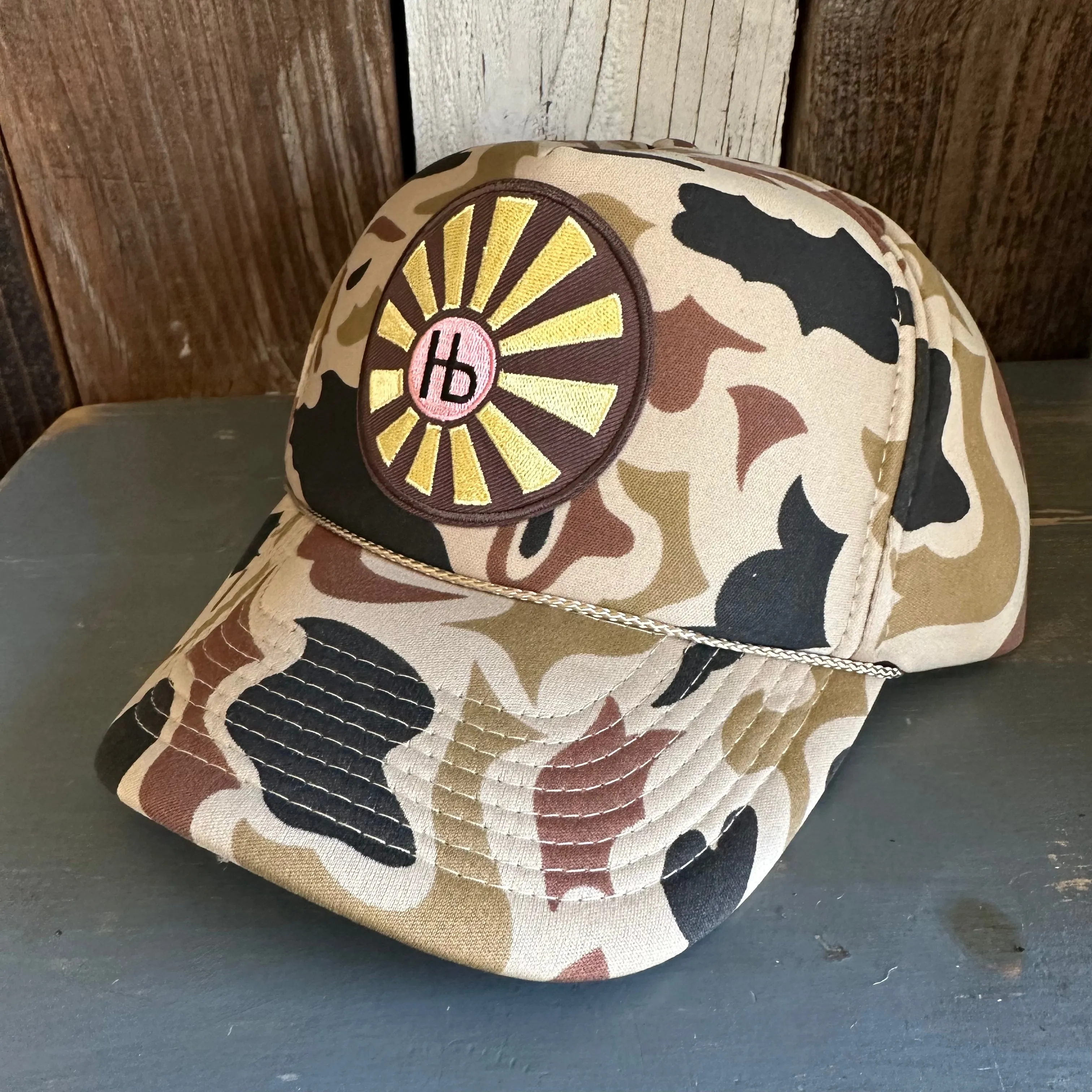 Hermosa Beach SUNBEAMS Camo Winter All Foam Cap Hat - Sand Camo Full