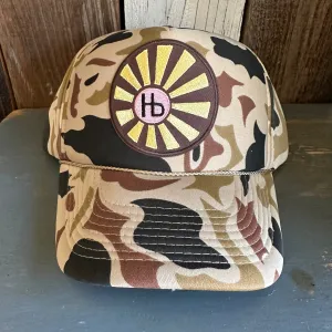 Hermosa Beach SUNBEAMS Camo Winter All Foam Cap Hat - Sand Camo Full