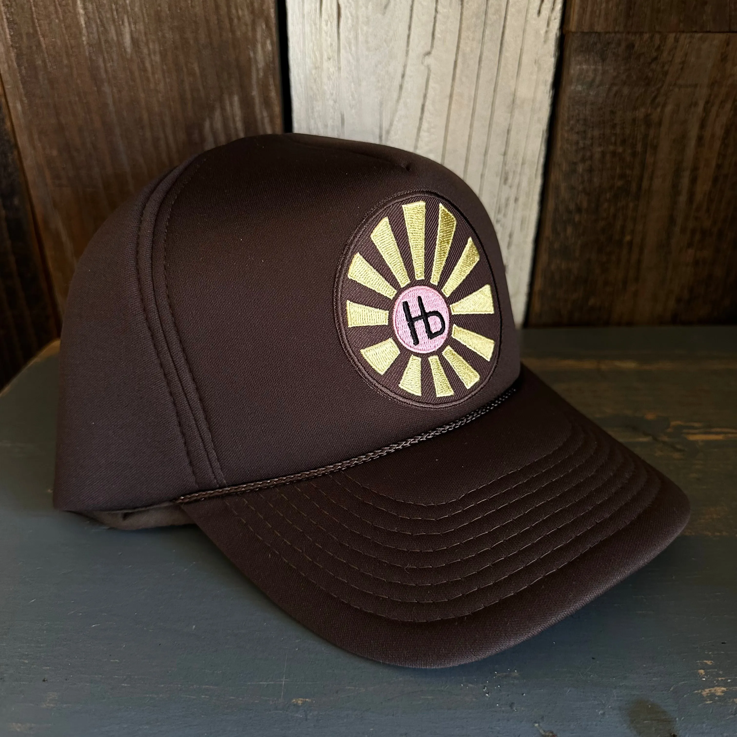 Hermosa Beach SUNBEAMS Winter All Foam Cap Hat - Brown