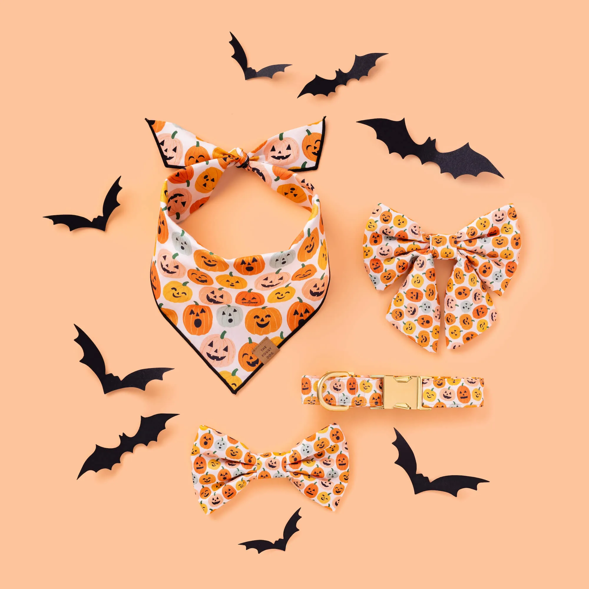 Jack-o’-Lanterns Reversible Dog Bandana