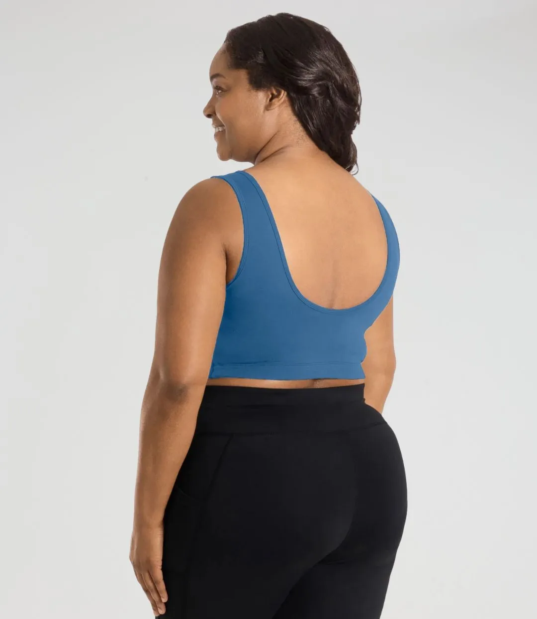 JunoStretch Full Fit Scoop Neck Bra Top Serenity Blue