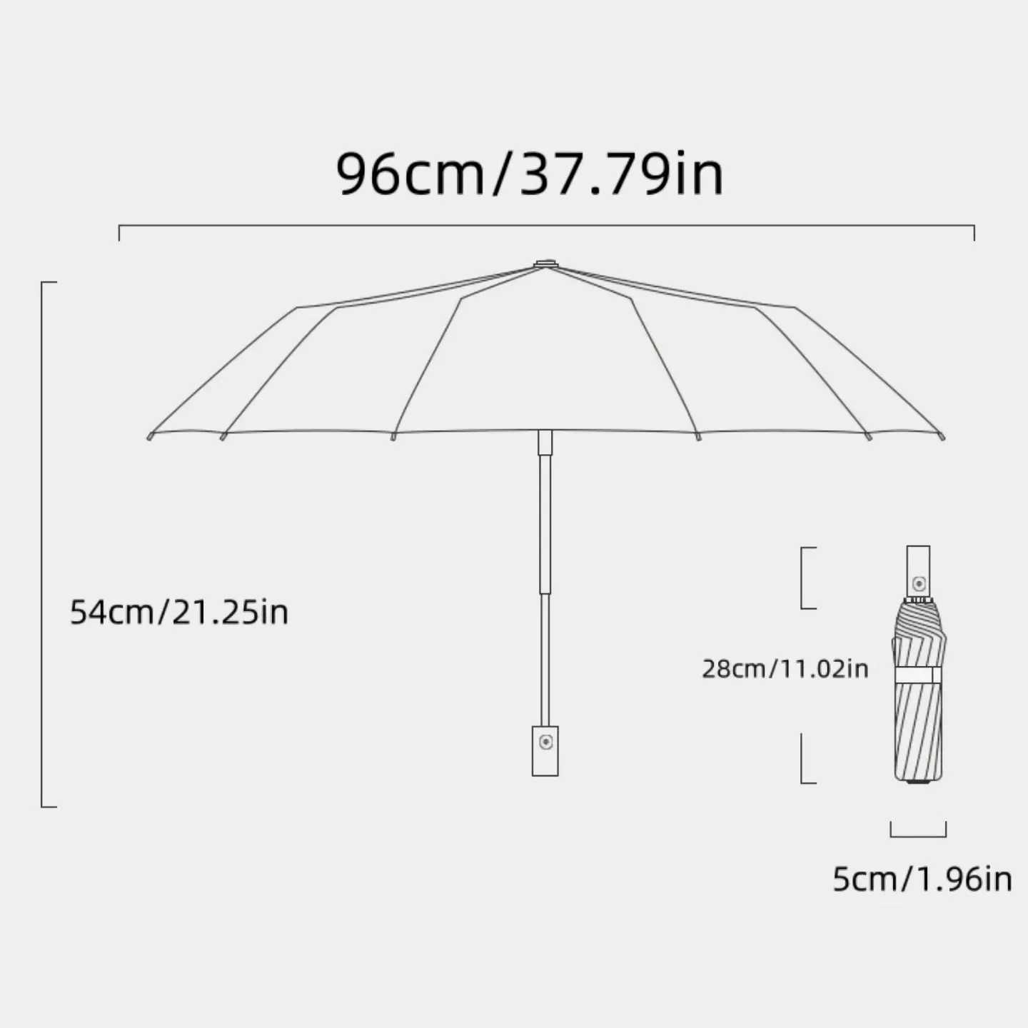 Large Travel Umbrella - Heavy Duty Windproof & Waterproof, Fully Automatic Golf Umbrella, UPF50  UV Protection