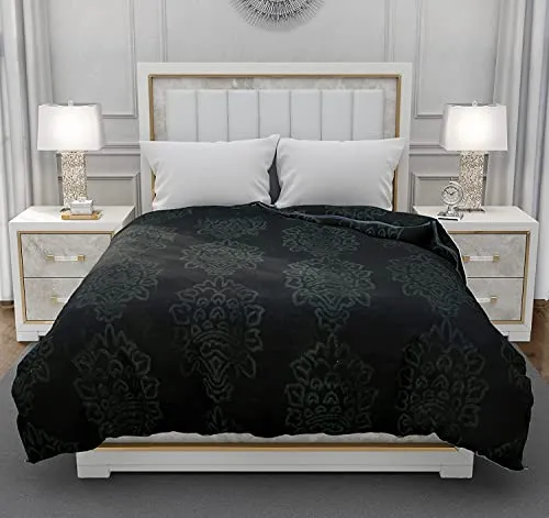 Mehlawat Floral Embossed Polyester Mink Blanket for Single Bed, Winter, Mild-Winter Ultra Soft & Light-Weight Kambal Ac Blanket (Grey, Single - 85x56 Inch)
