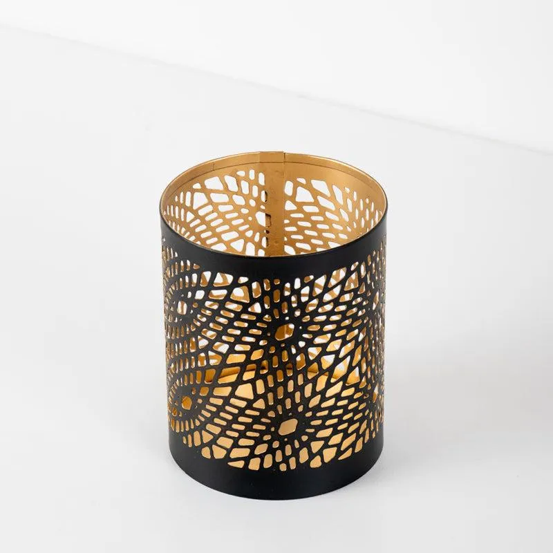 Metal Candle Holder - Black/Gold