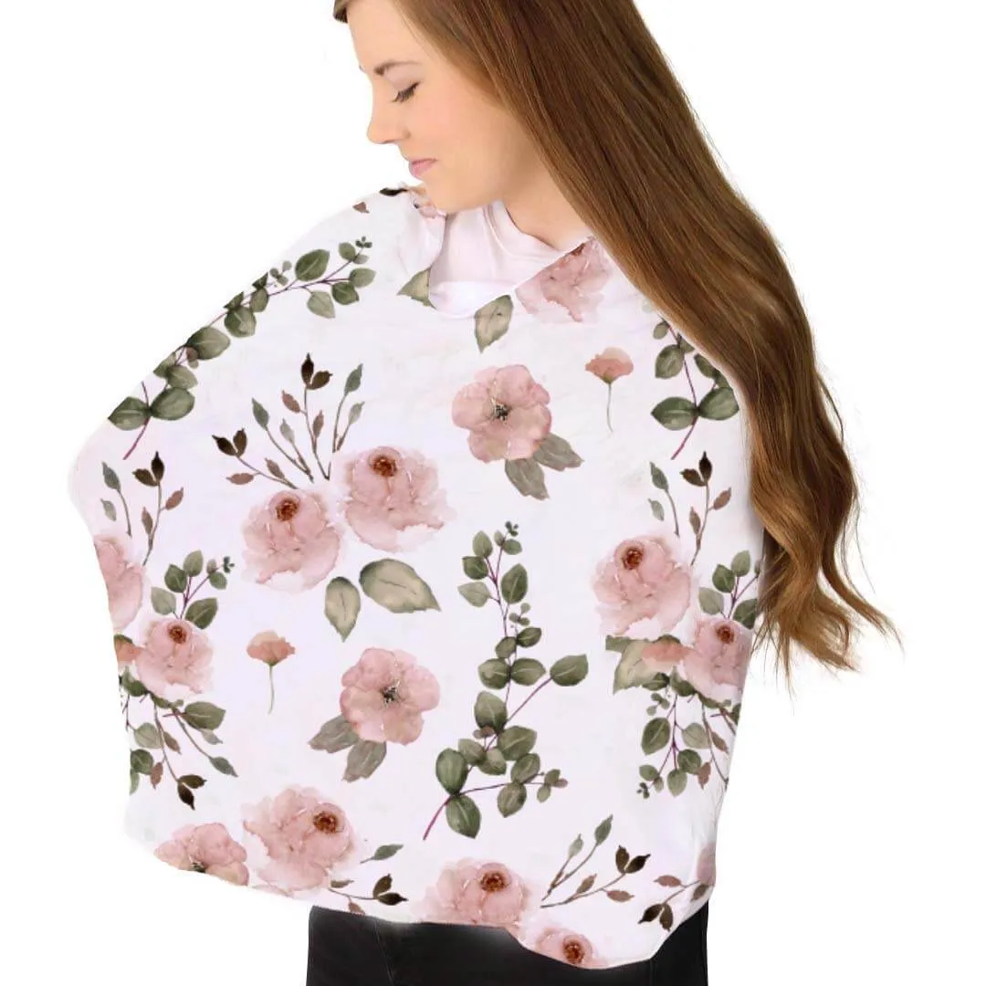 Millie's Dusty Rose Garden Multi-Use Stretchy Car Seat & Nursing Cover