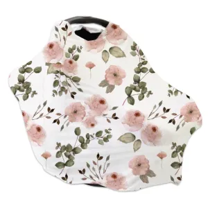 Millie's Dusty Rose Garden Multi-Use Stretchy Car Seat & Nursing Cover
