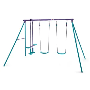 Plum Metal Jupiter Double Swing and Glider Set