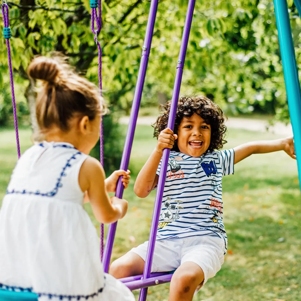 Plum Metal Jupiter Double Swing and Glider Set
