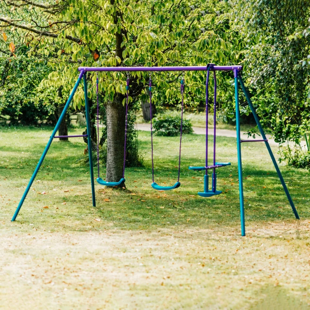 Plum Metal Jupiter Double Swing and Glider Set
