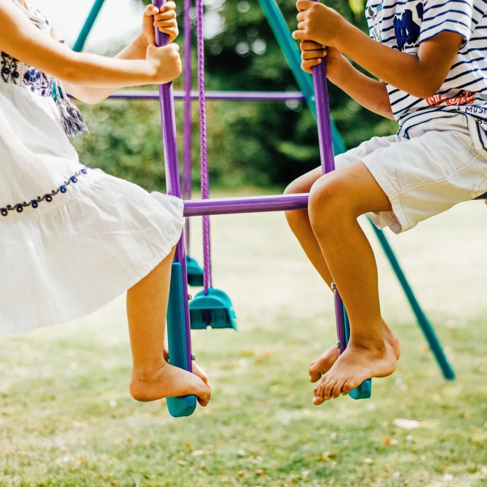 Plum Metal Jupiter Double Swing and Glider Set