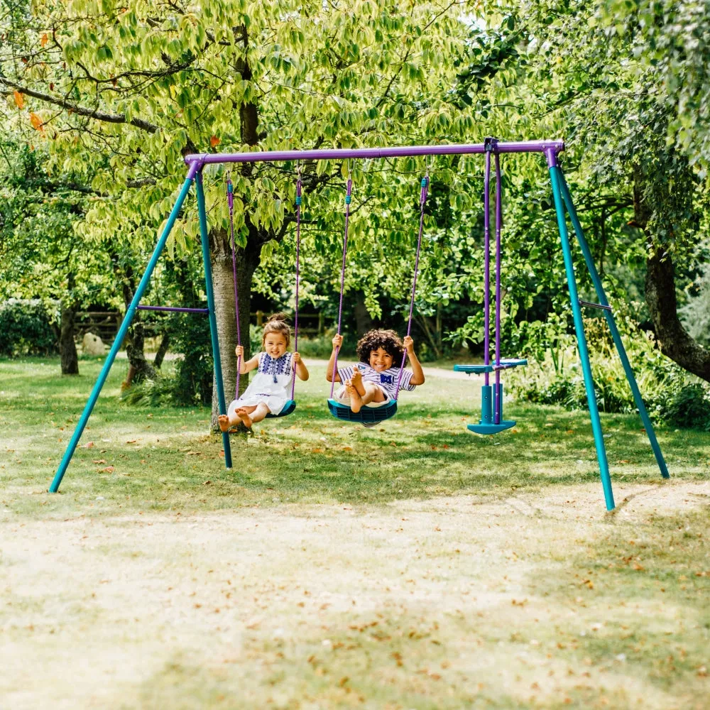 Plum Metal Jupiter Double Swing and Glider Set