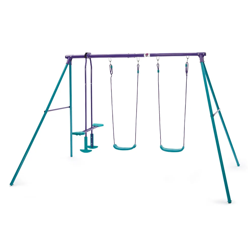 Plum Metal Jupiter Double Swing and Glider Set