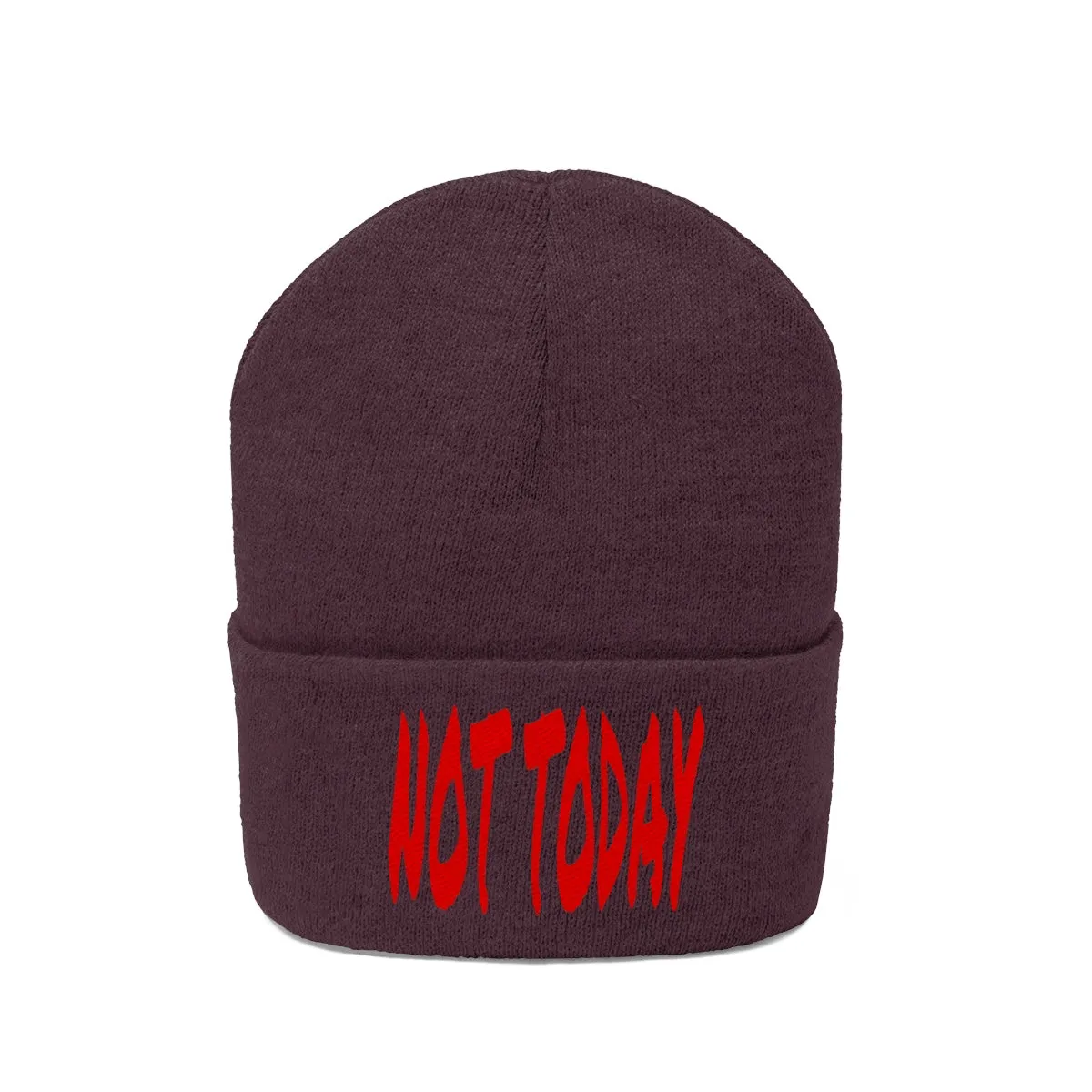 "Not Today" Red Letters Knit Beanie #VezzyWorld 