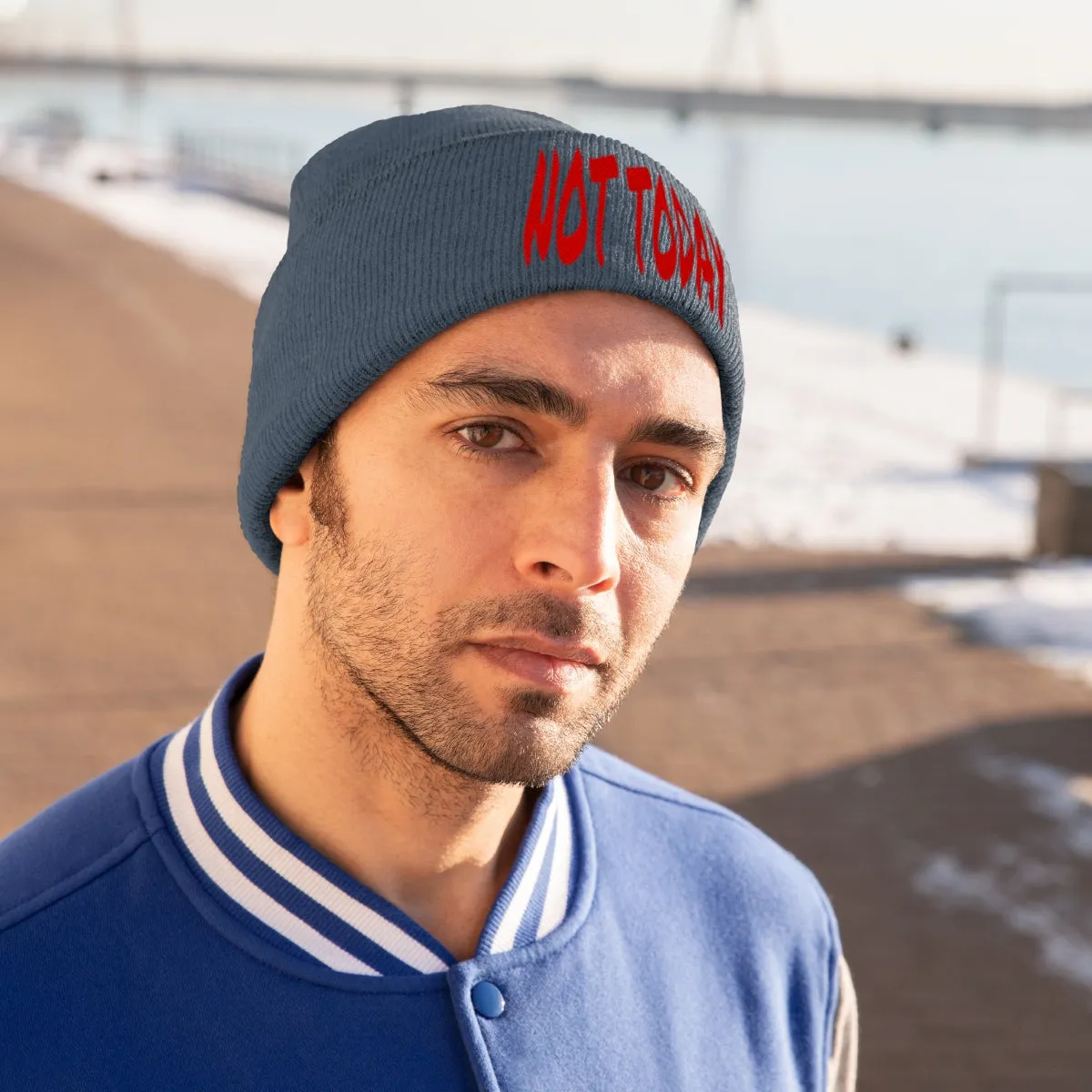 "Not Today" Red Letters Knit Beanie #VezzyWorld 