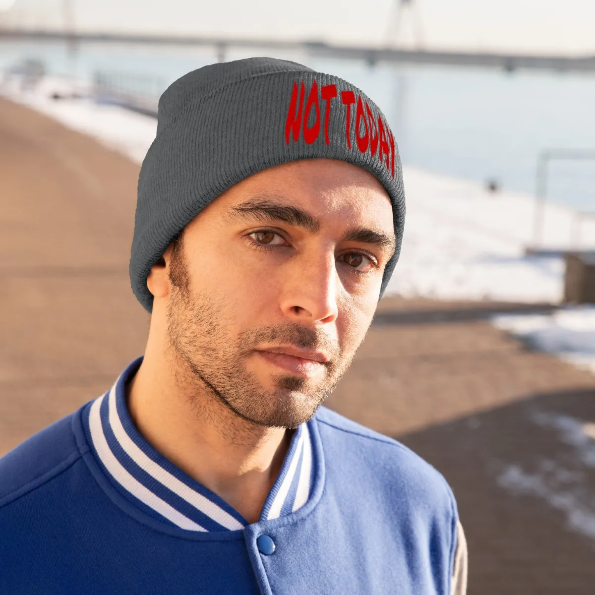 "Not Today" Red Letters Knit Beanie #VezzyWorld 