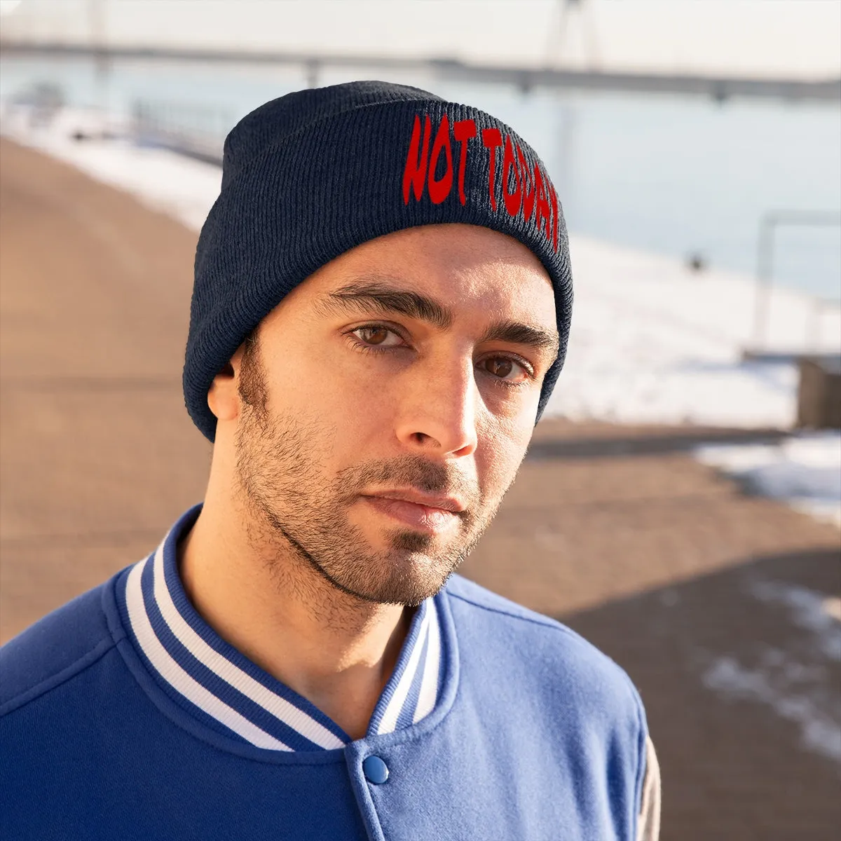 "Not Today" Red Letters Knit Beanie #VezzyWorld 