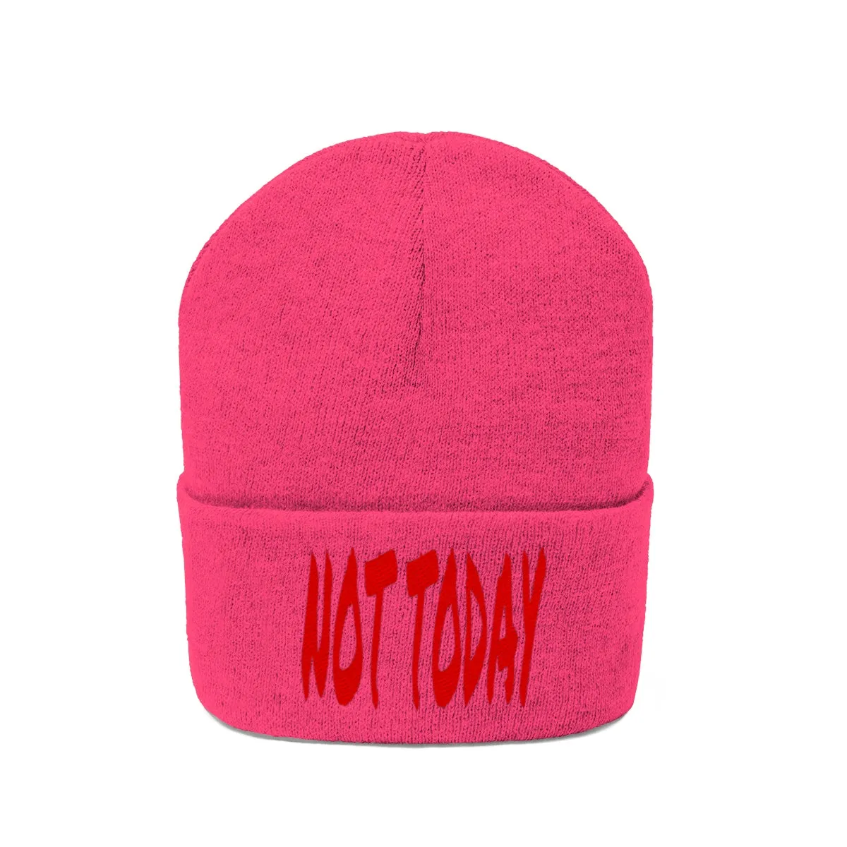 "Not Today" Red Letters Knit Beanie #VezzyWorld 