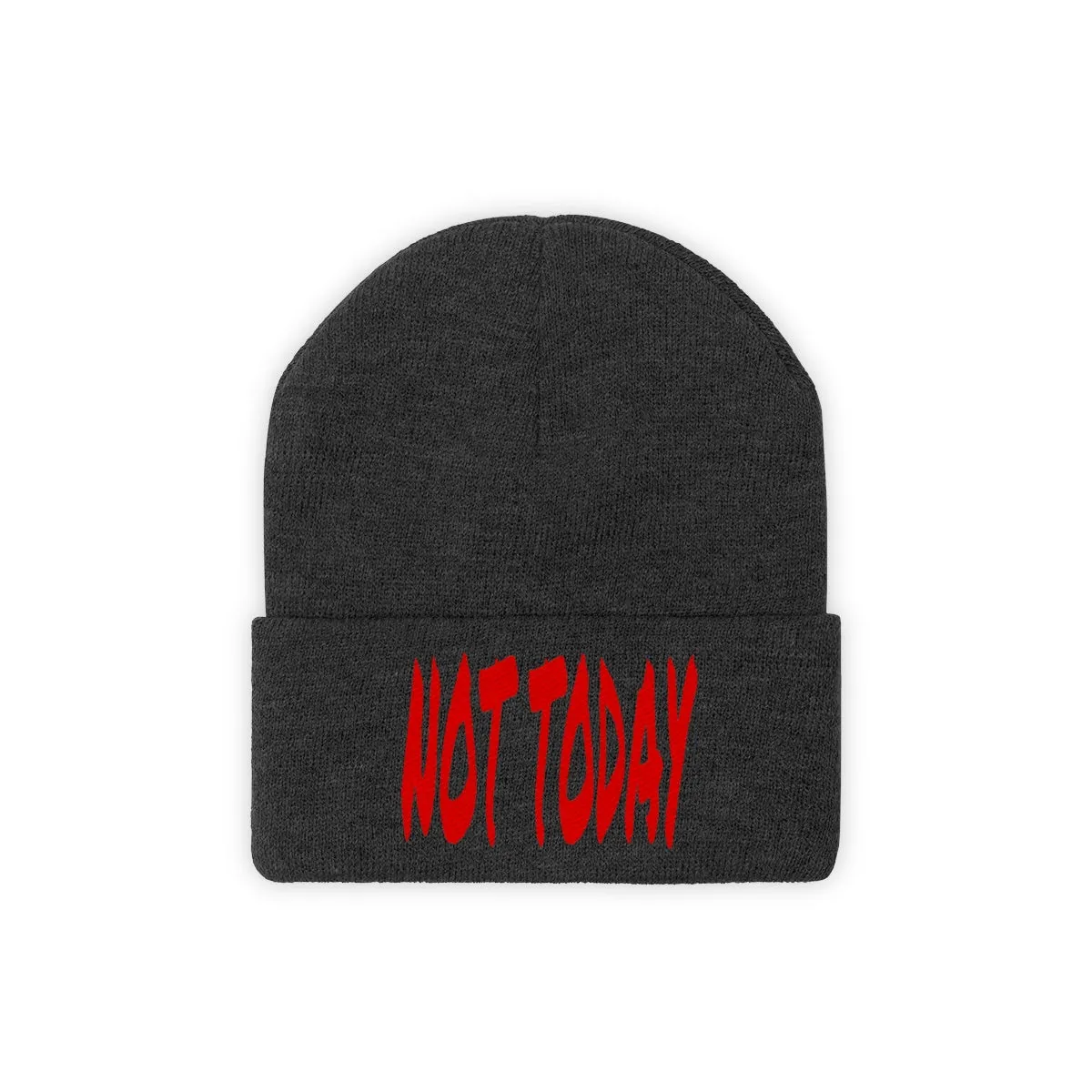 "Not Today" Red Letters Knit Beanie #VezzyWorld 