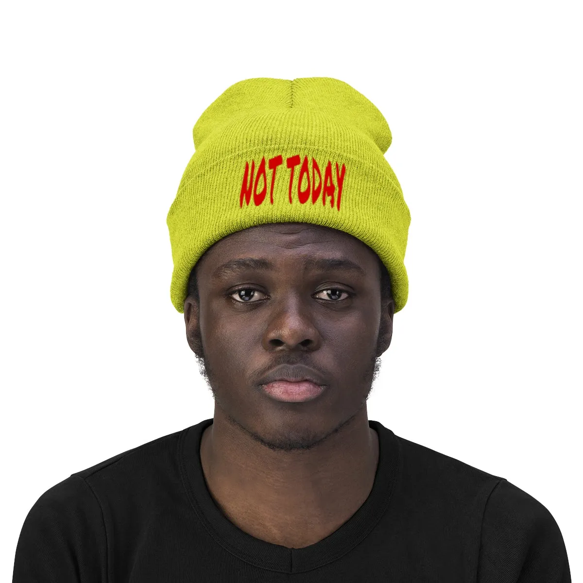 "Not Today" Red Letters Knit Beanie #VezzyWorld 