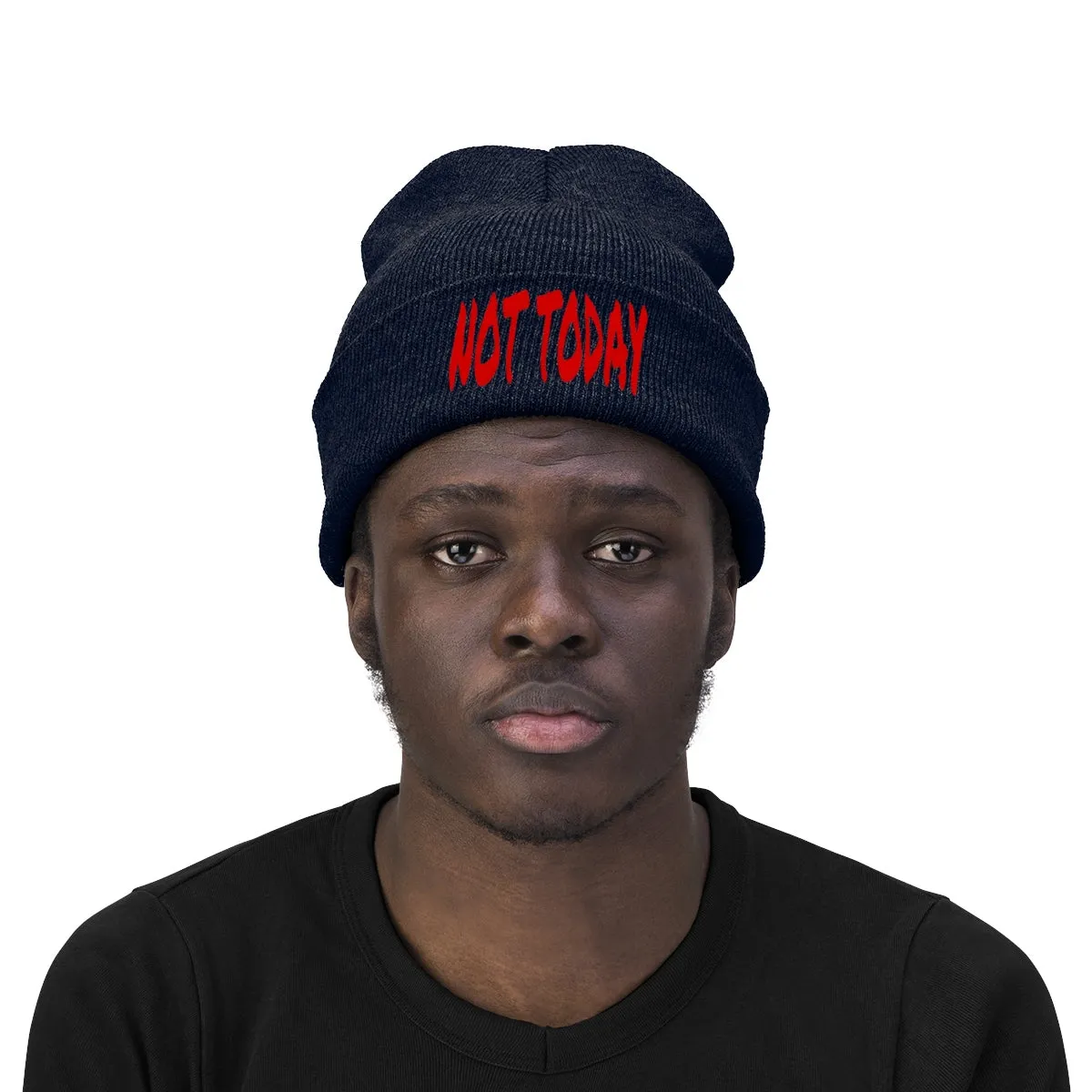 "Not Today" Red Letters Knit Beanie #VezzyWorld 