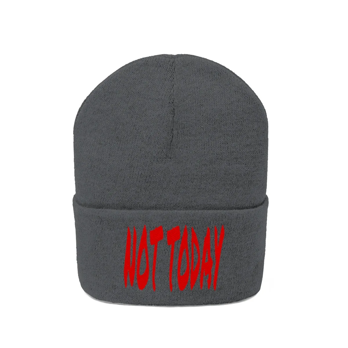 "Not Today" Red Letters Knit Beanie #VezzyWorld 