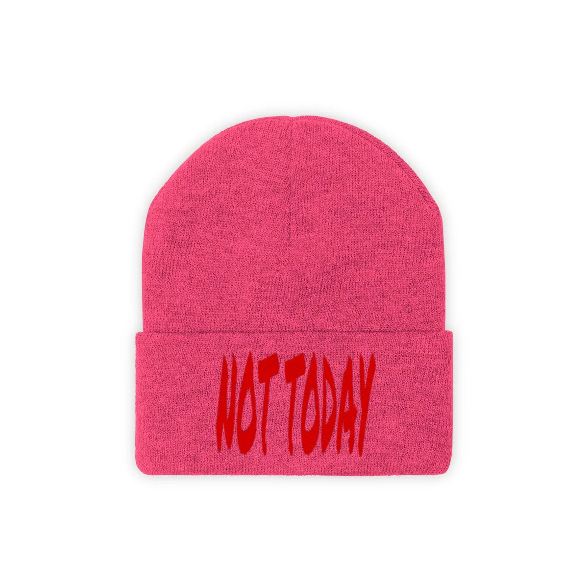 "Not Today" Red Letters Knit Beanie #VezzyWorld 
