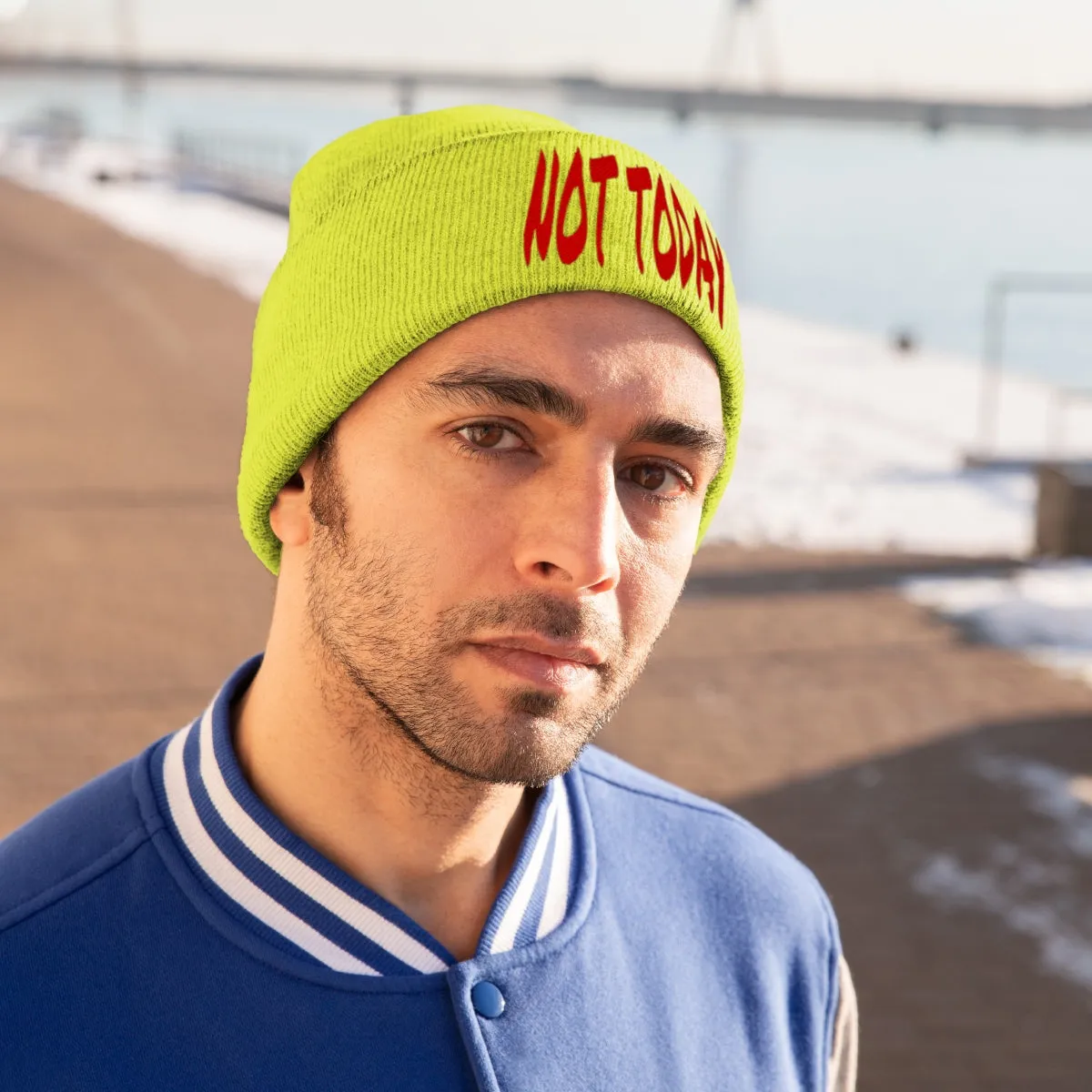 "Not Today" Red Letters Knit Beanie #VezzyWorld 